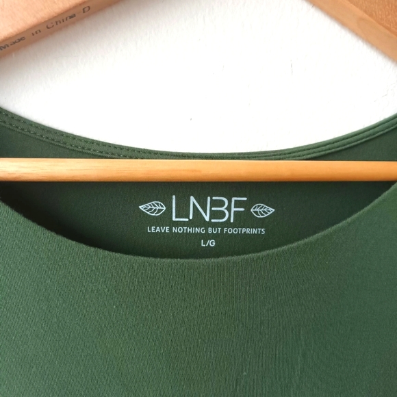 LNBF "Leave Nothing But Footprints" Hunter Green Asymmetrical Sleeveless Dress - Picture 6 of 7